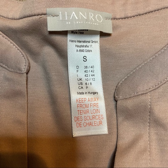 HANRO pink cotton Pure Essence pajama top S - Picture 8 of 12